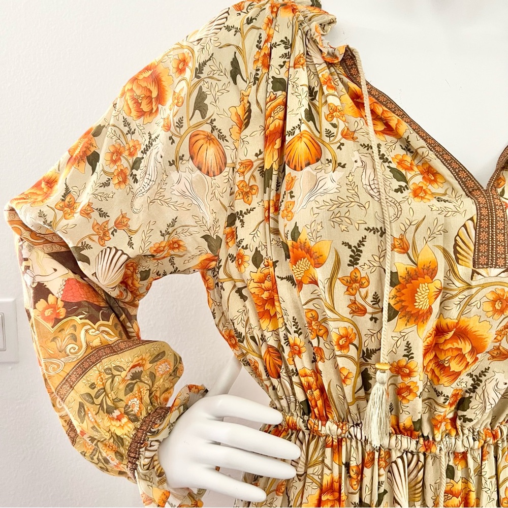 New Spell & The Gypsy Seashell Floral Dress x Free People Size Small - Yellow - Picture 5 of 9